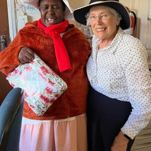AAF's Rosalie and a Lady with a present